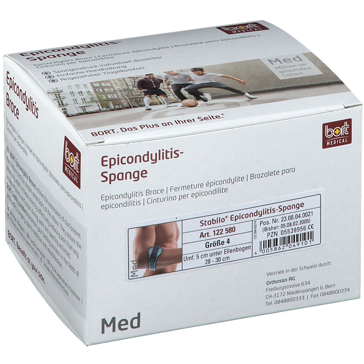 BORT Stabilo® Epicondylitis-Spange mit ulnarer Entlastung Gr. 4 grau