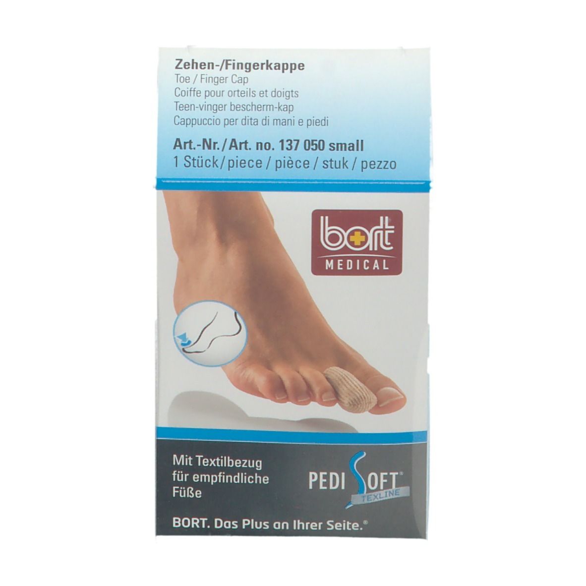 BORT PediSoft® TexLine Zehen-/Fingerkappe Gr. S