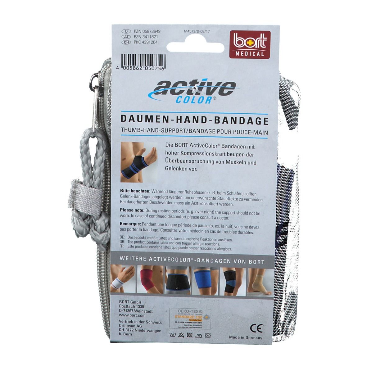 BORT ActiveColor® Daumen-Hand-Bandage Gr. XL schwarz