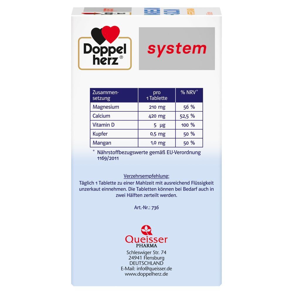 Doppelherz® system MAGNESIUM + CALCIUM + KUPFER UND MANGAN