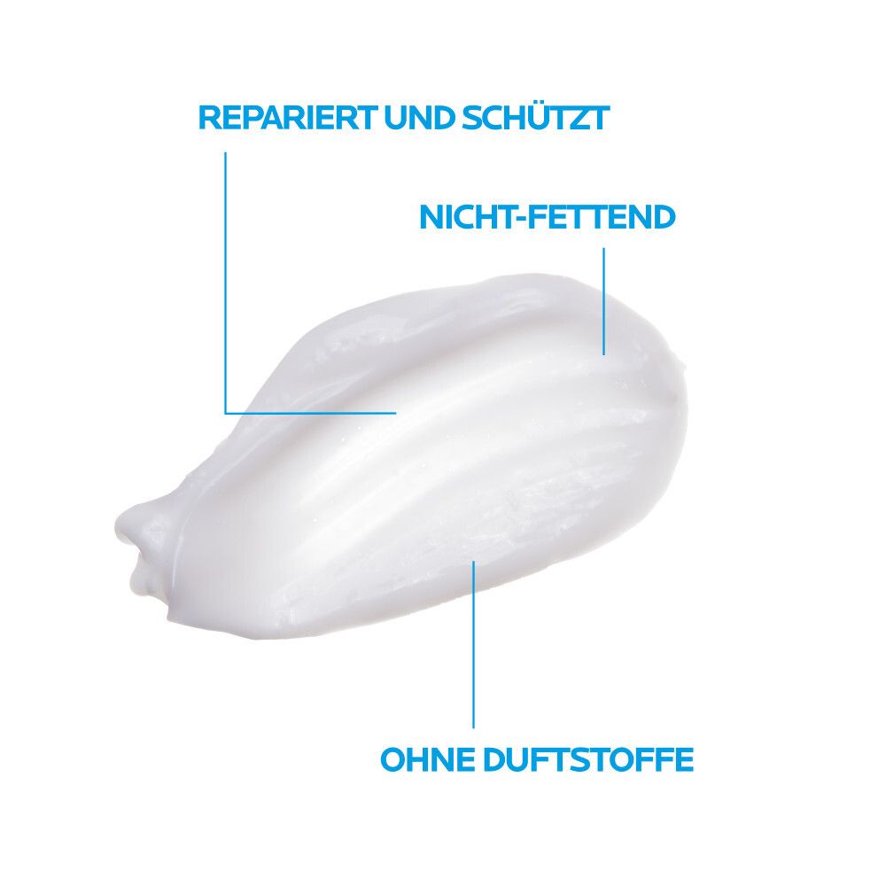 Textur der La Roche-Posay Nutritic Lippen-Pflege. Nicht-fettend, ohne Duftstoffe. Repariert und schützt.