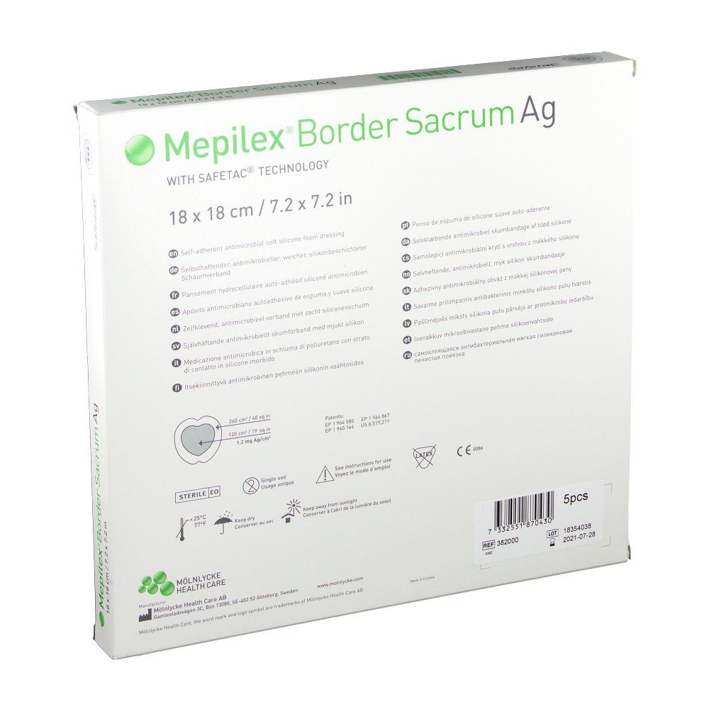 MEPILEX Border Sacrum Ag Schaumverb.18x18 cm