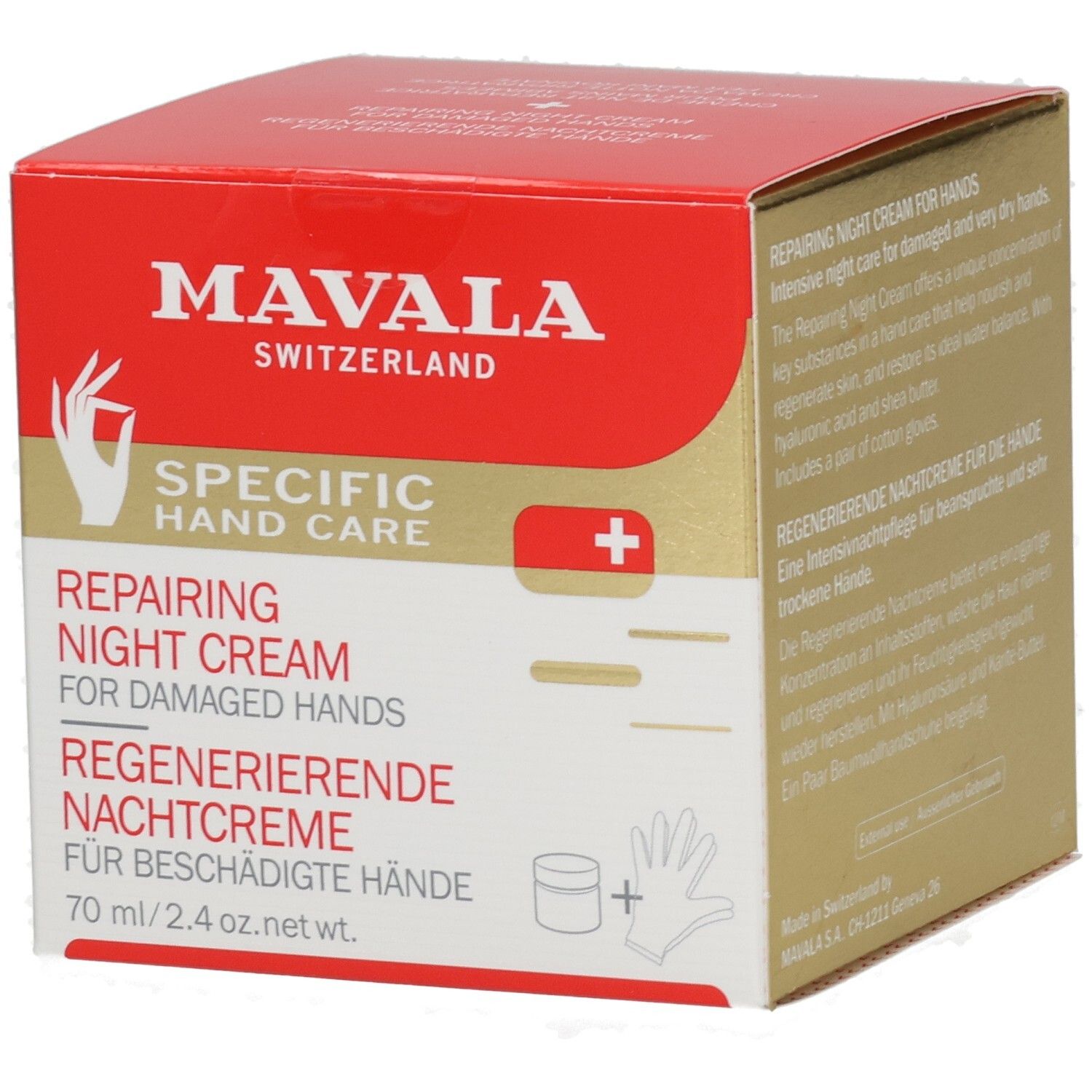 Mavala Switzerland Regenerierende Nachtcreme für Hände, 70 ml.