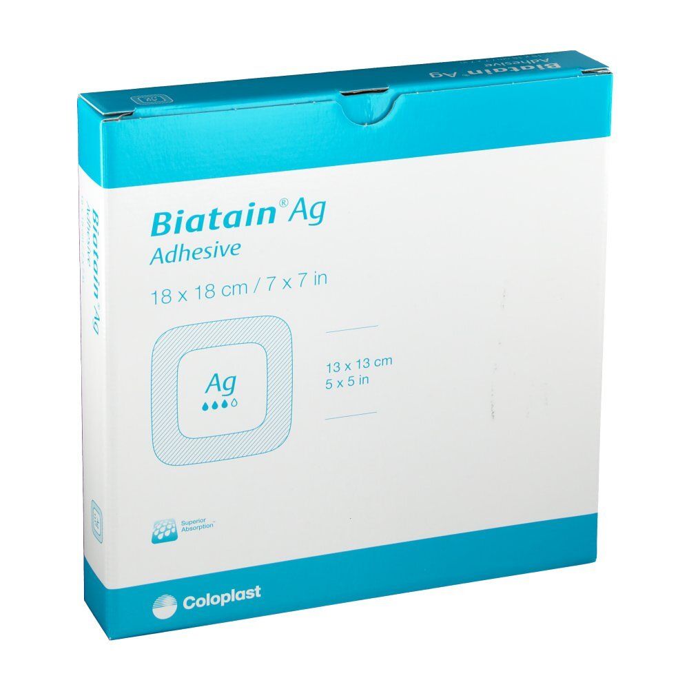 BIATAIN® Ag Schaumverband mit Silber selbst-haftend 18x18cm
