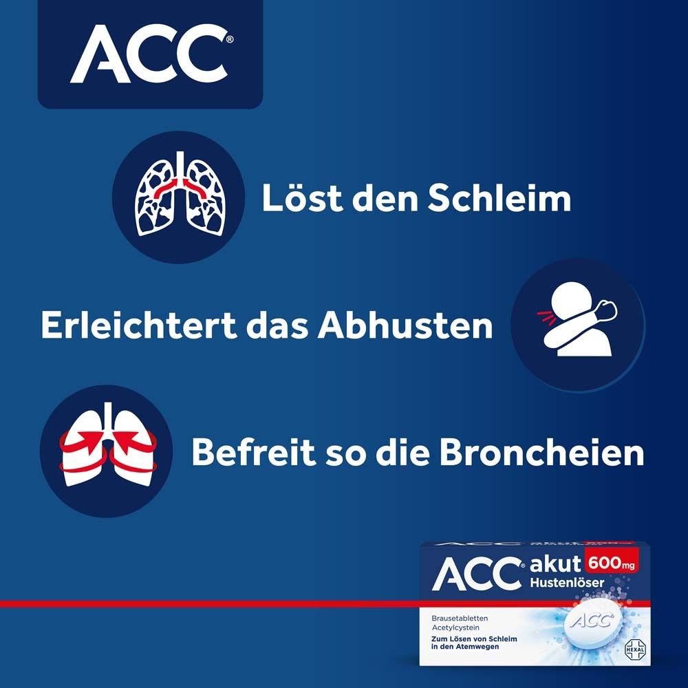 ACC® akut 600 mg bei Husten - Schleimlöser bei Husten, 1 Brausetablette täglich