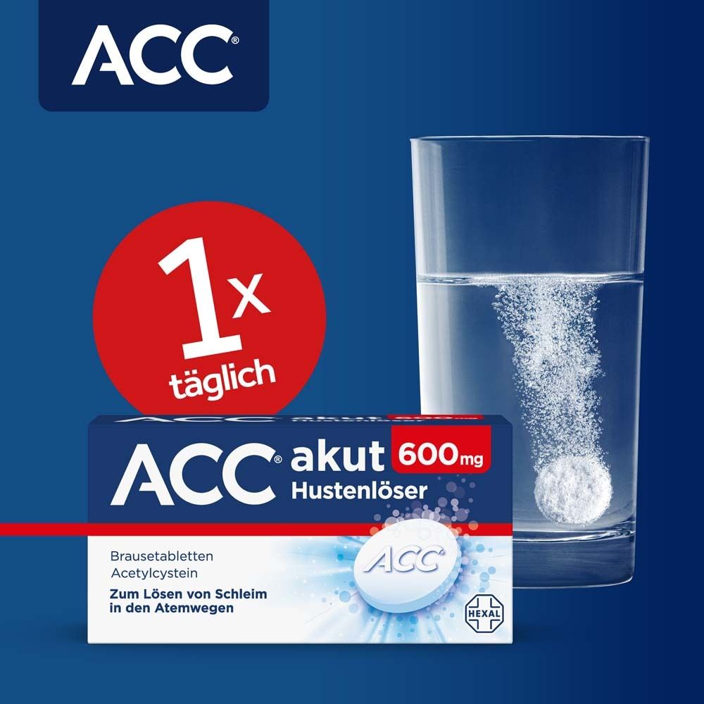 ACC® akut 600 mg bei Husten - Schleimlöser bei Husten, 1 Brausetablette täglich