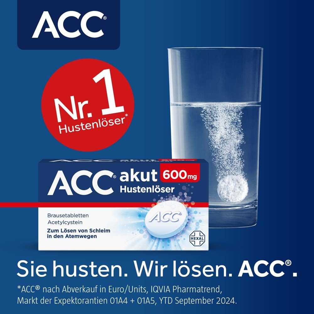 ACC® akut 600 mg bei Husten - Schleimlöser bei Husten, 1 Brausetablette täglich