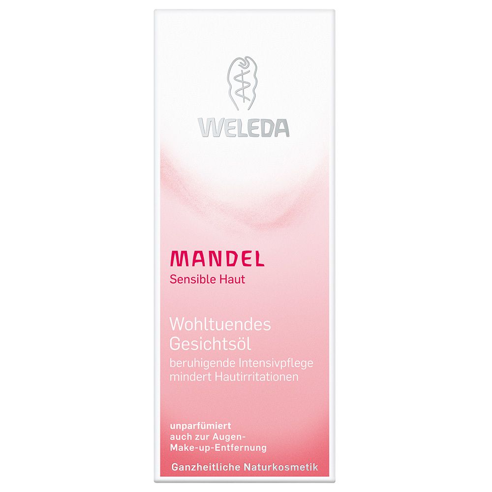 Weleda Sensitiv Gesichtsöl Mandel - beruhigende, unparfümierte Intensivpflege für sensible Haut
