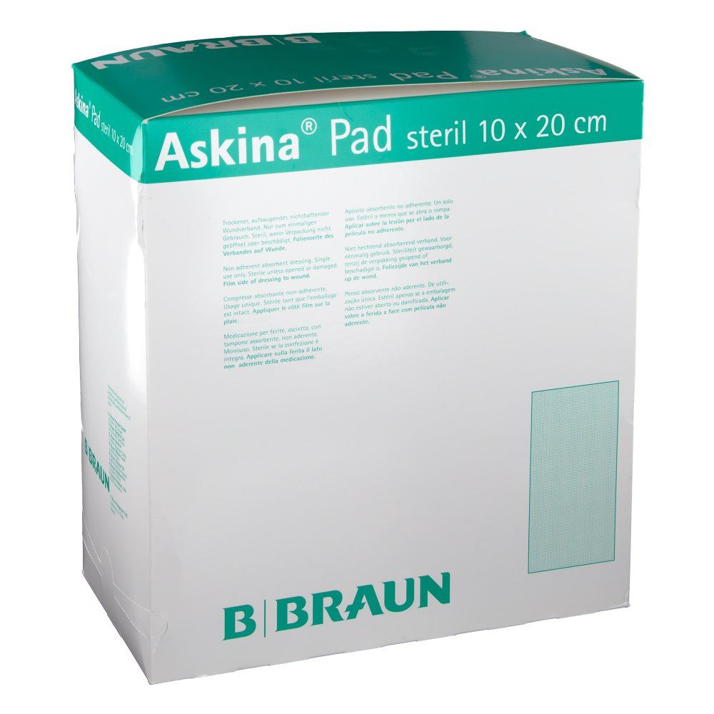 BBraun ASKINA PAD STERIL 10CM X 20CM 100 ST