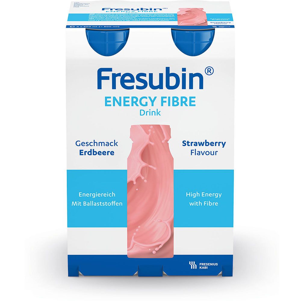 Fresubin Energy Fibre Trinknahrung Erdbeere | Astronautennahrung & Aufbaukost mit Vitaminen