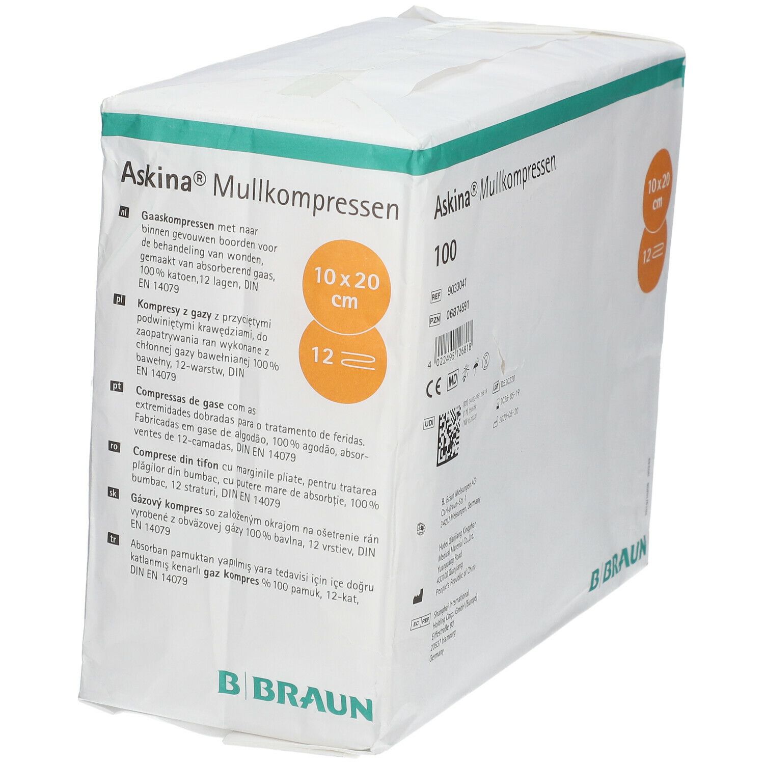 Askina® Mullkompressen 10 x 20 cm 12-fach unsteril