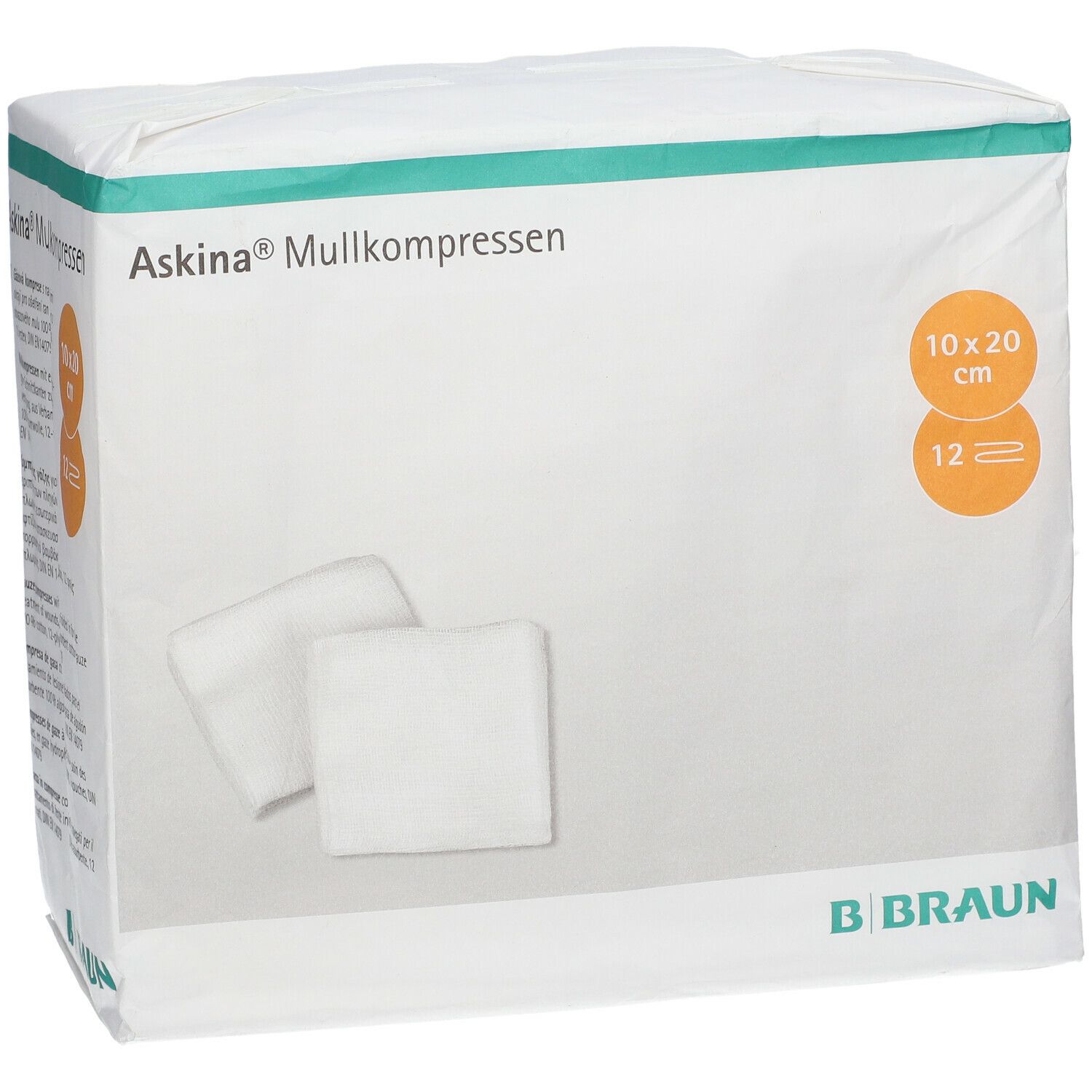 Askina® Mullkompressen 10 x 20 cm 12-fach unsteril