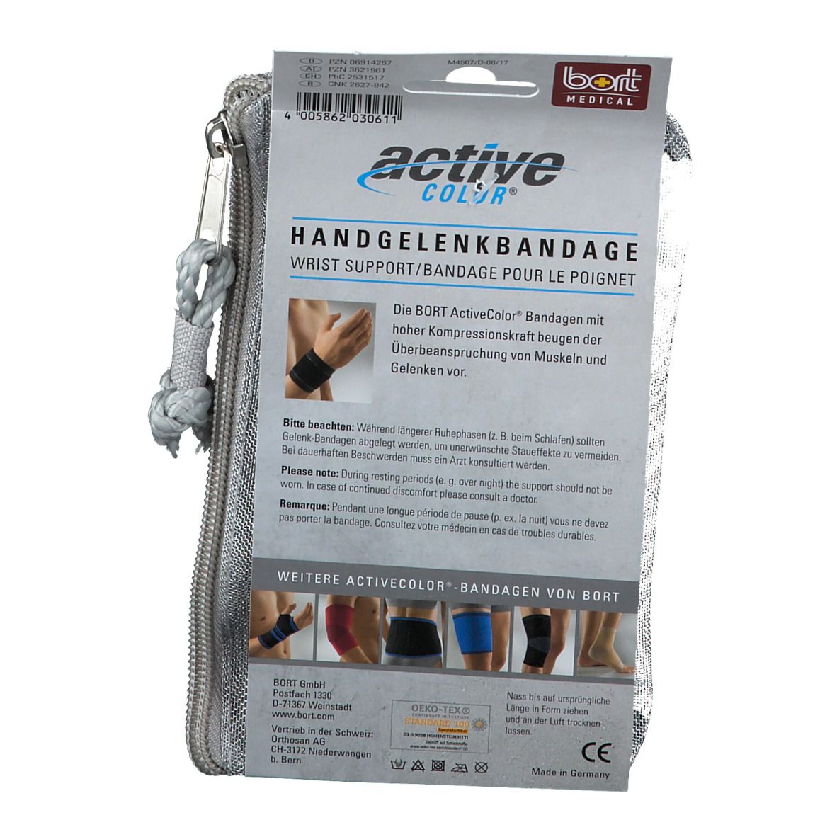 BORT ActiveColor® Handgelenkbandage Gr. L schwarz