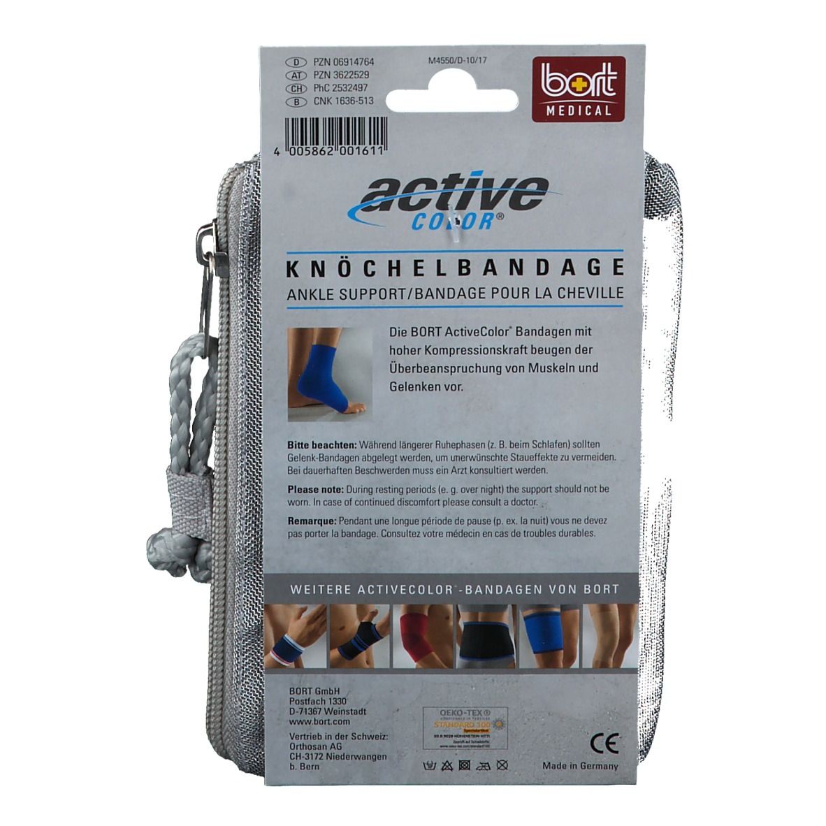 BORT ActiveColor® Knöchelbandage Gr. L blau