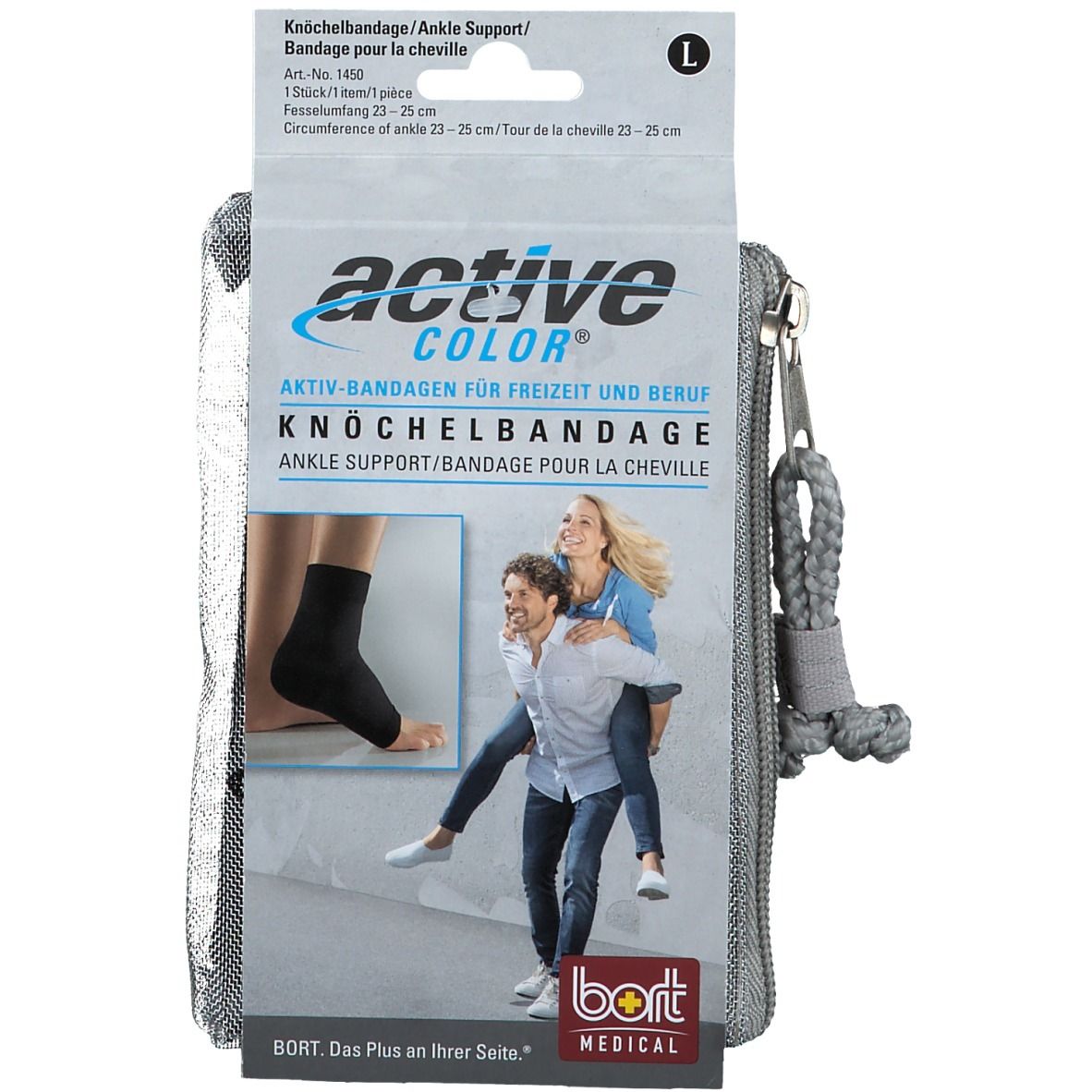 BORT ActiveColor® Knöchelbandage Gr. L schwarz