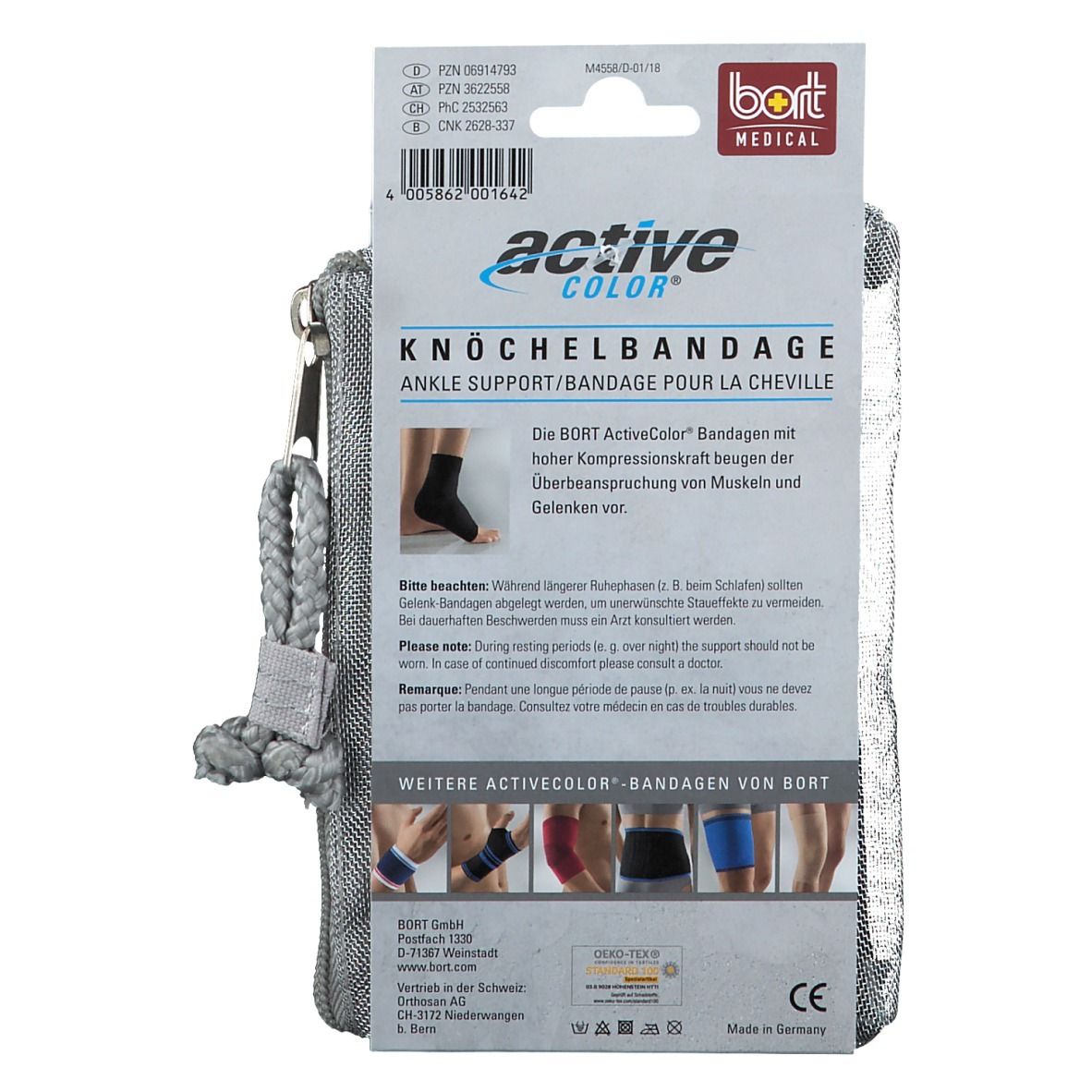 BORT ActiveColor® Knöchelbandage Gr. L schwarz