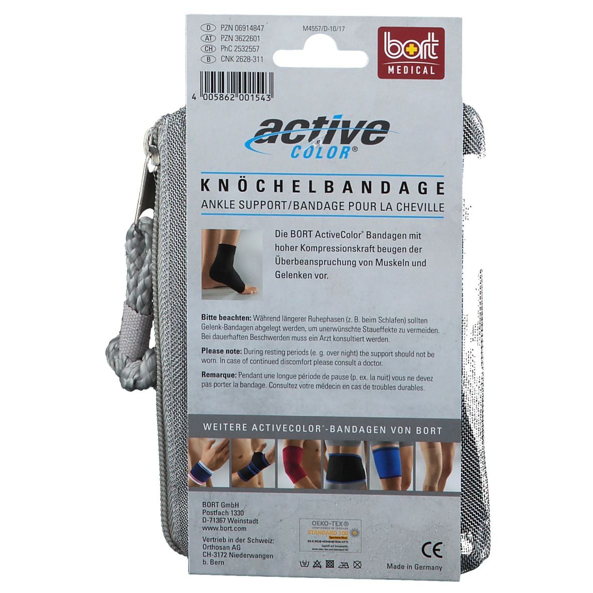 BORT ActiveColor® Knöchelbandage Gr. M schwarz