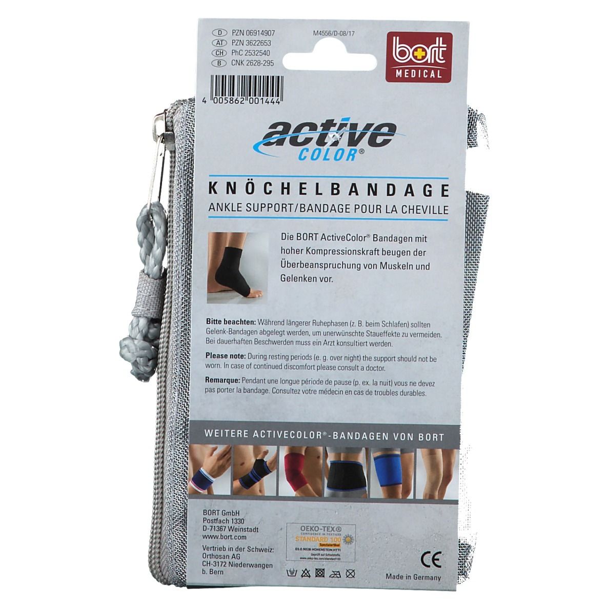 BORT ActiveColor® Knöchelbandage Gr. S schwarz