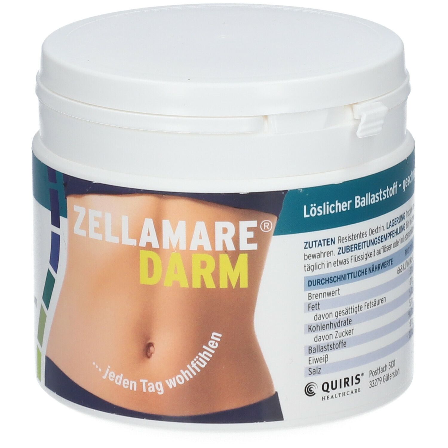 ZELLAMARE DARM löslicher Ballaststoff zum Anregen des Stoffwechsels + Aufbau der Darmflora, VEGAN, glutenfrei