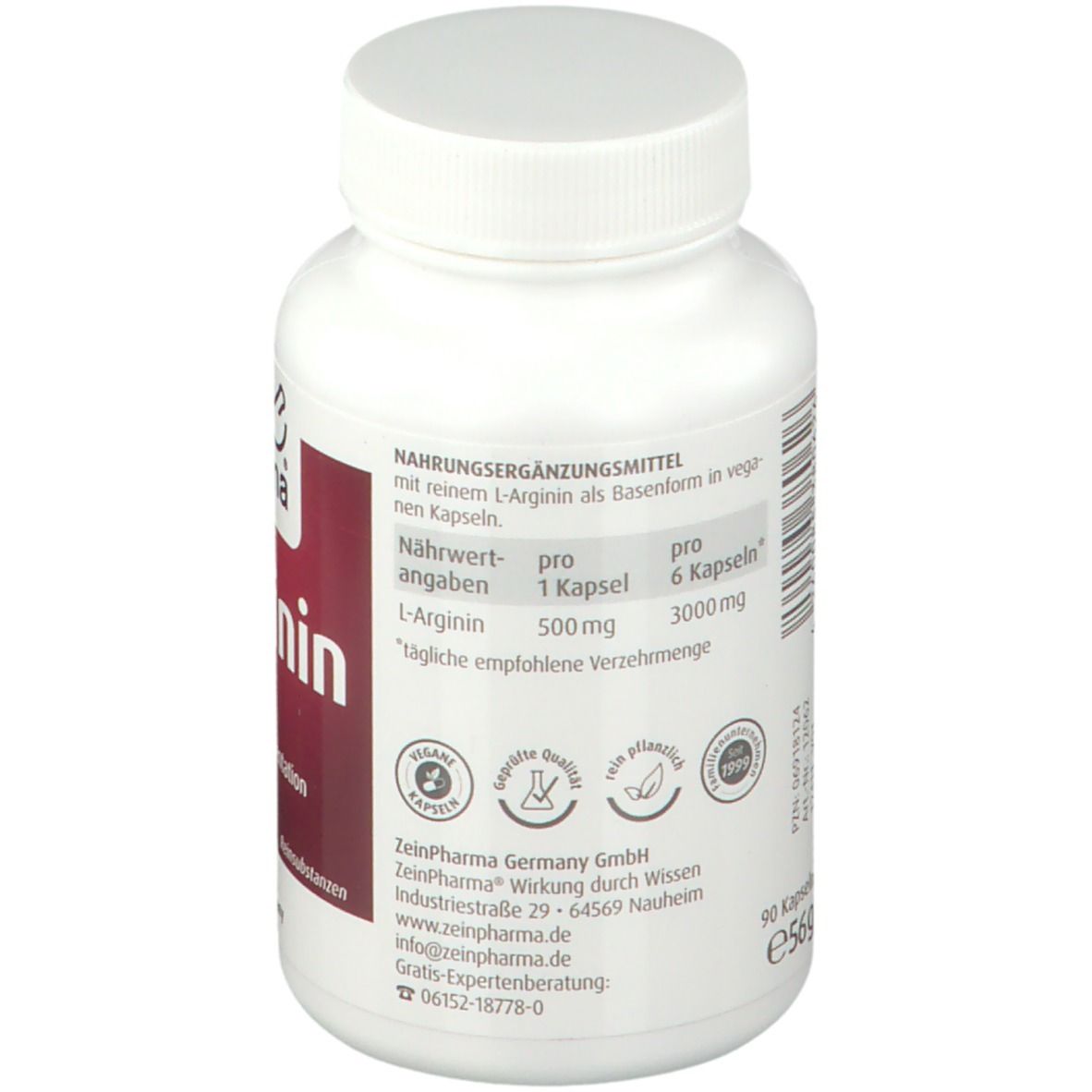 ZeinPharma® L Arginin Kapseln 500 mg