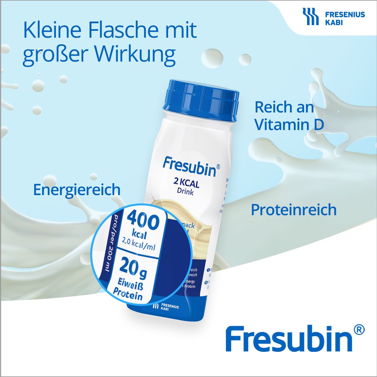 Fresubin 2 kcal Fibre Trinknahrung Cappuccino | Aufbaukost & Nahrung mit Vitamin D für mehr Energie