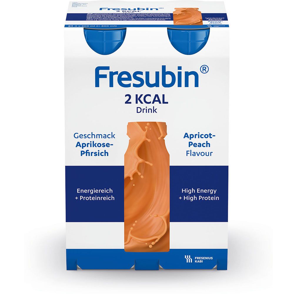 Fresubin 2 kcal Trinknahrung Aprikose-Pfirsich | Aufbaukost & Nahrung mit Vitamin D für mehr Energie