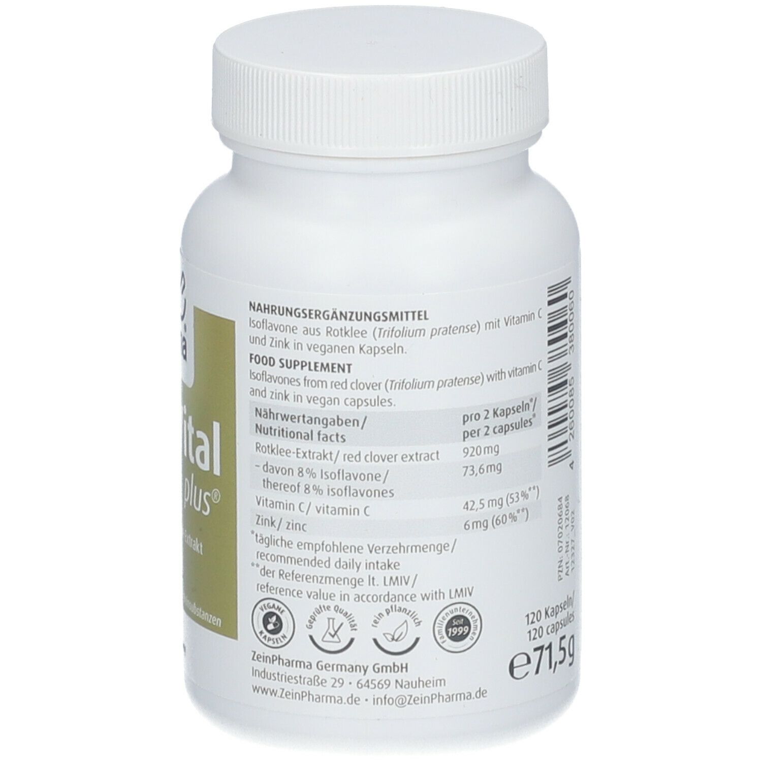 ZeinPharma® Rotklee Kapseln MenoVital Plus® 460 mg