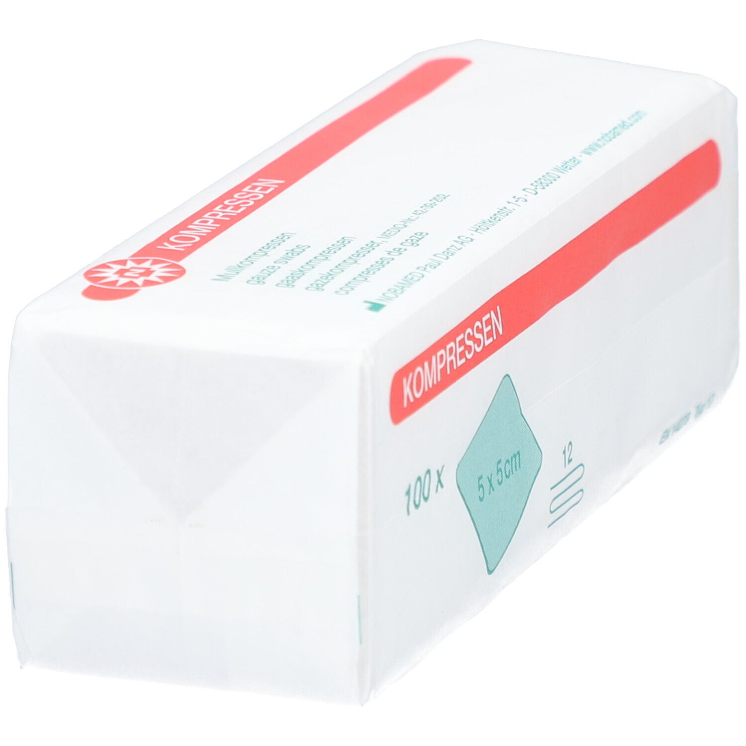 NOBA Mullkompressen unsteril 12- lagig 100 Stück 5 x 5 cm
