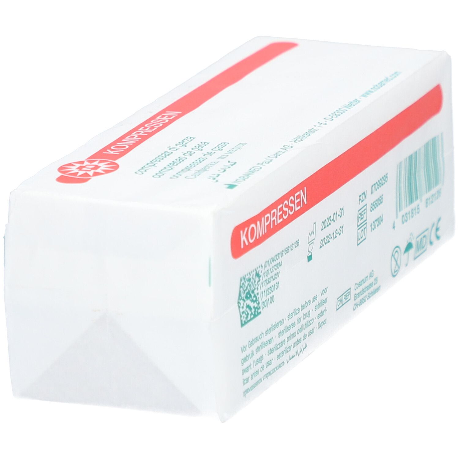 NOBA Mullkompressen unsteril 12- lagig 100 Stück 5 x 5 cm