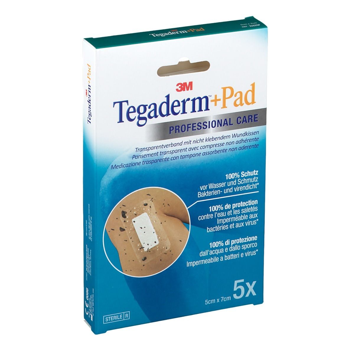 3M™ Tegaderm™ + Pad Transparentverband mit absorbtionsfähiger Wundauflage