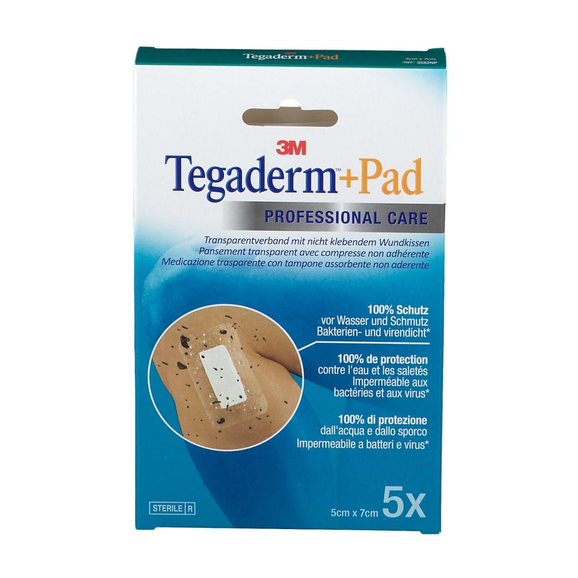 3M™ Tegaderm™ + Pad Transparentverband mit absorbtionsfähiger Wundauflage