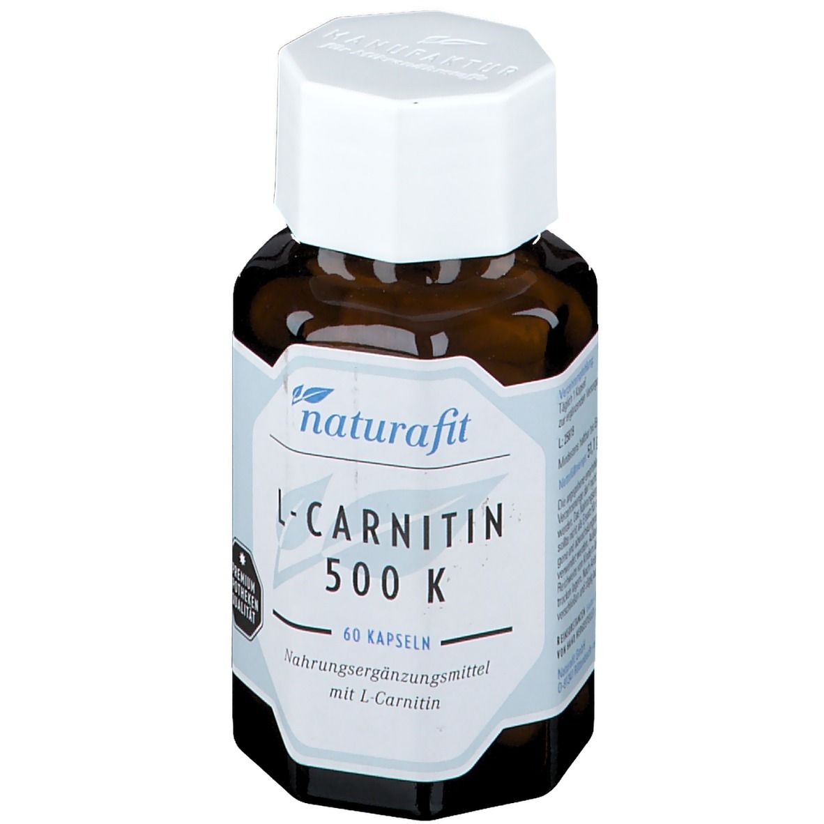 Naturafit L-Carnitin 500 Kapseln - 120 Stück Für Energie & Fettstoffwechsel