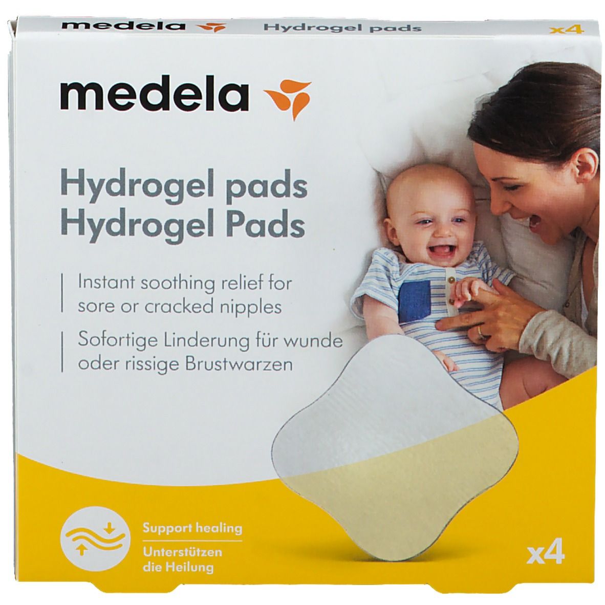 medela Medela Hydrogel/Kühl Pads, bei wunden und rissigen Brustwarzen, 4 Stück