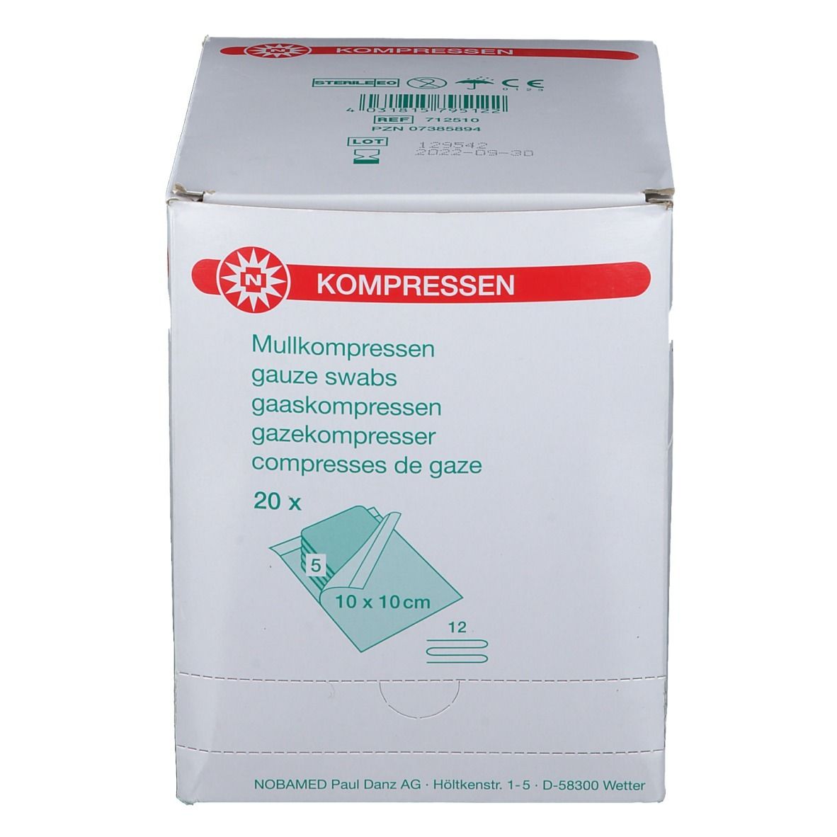 Mullkompressen steril 12-fach 10 x 10 cm