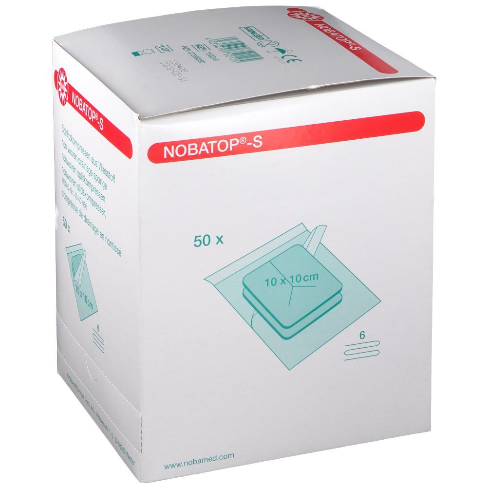 NOBA Nobatop® Vliesstoffkompresse steril 10 cm x 10 cm P2 50 Stück