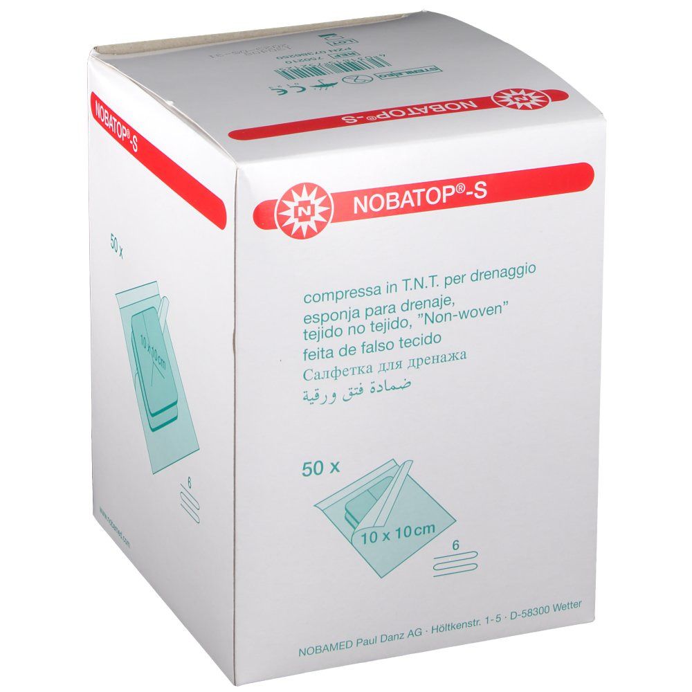 NOBA Nobatop® Vliesstoffkompresse steril 10 cm x 10 cm P2 50 Stück