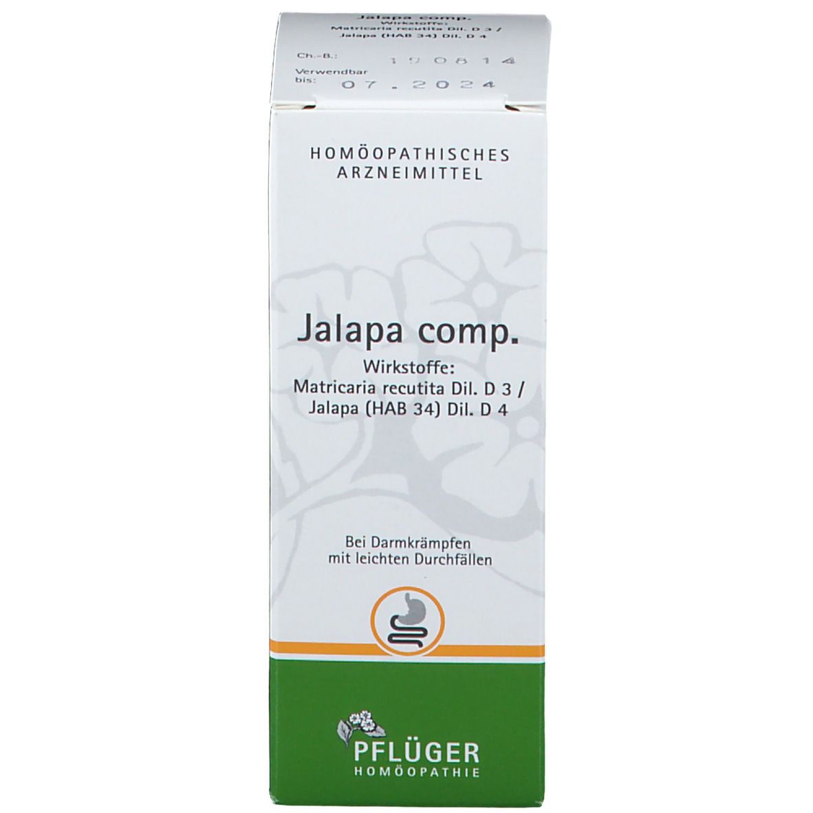 Produktverpackung. Verpackung mit Produktnamen, Inhaltsstoffen und Herstellerlogo.