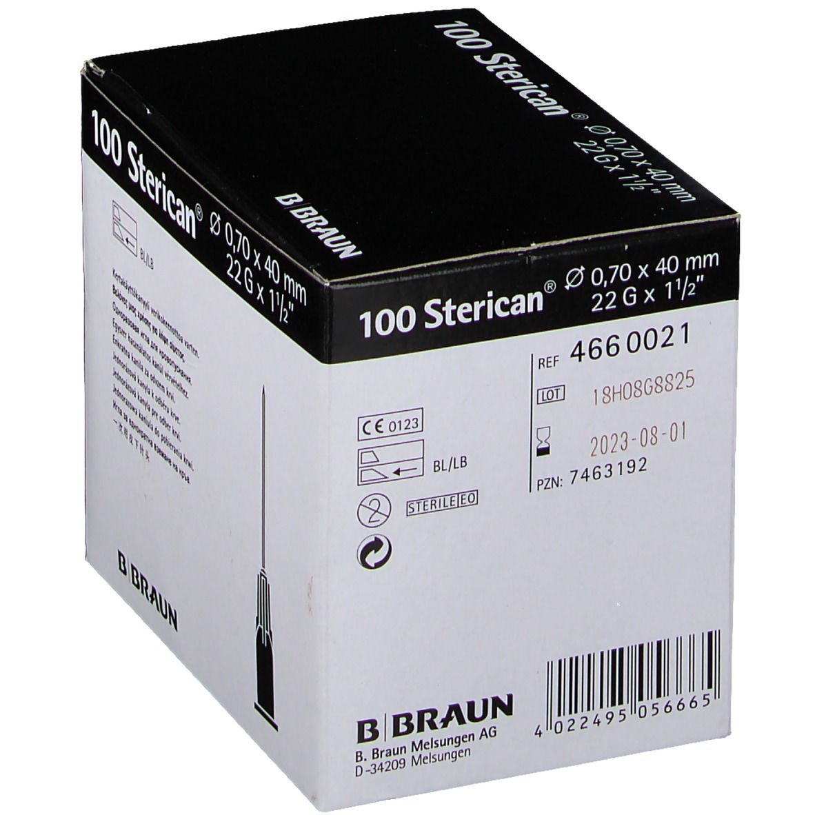 Sterican® zur Blutentnahme G22 x 1 1/2 Zoll 0,7 x 40 mm schwarz