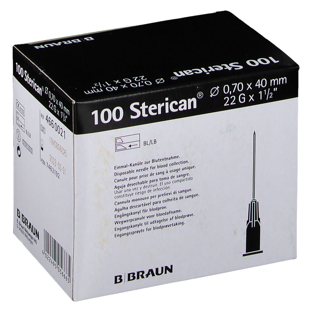 Sterican® zur Blutentnahme G22 x 1 1/2 Zoll 0,7 x 40 mm schwarz