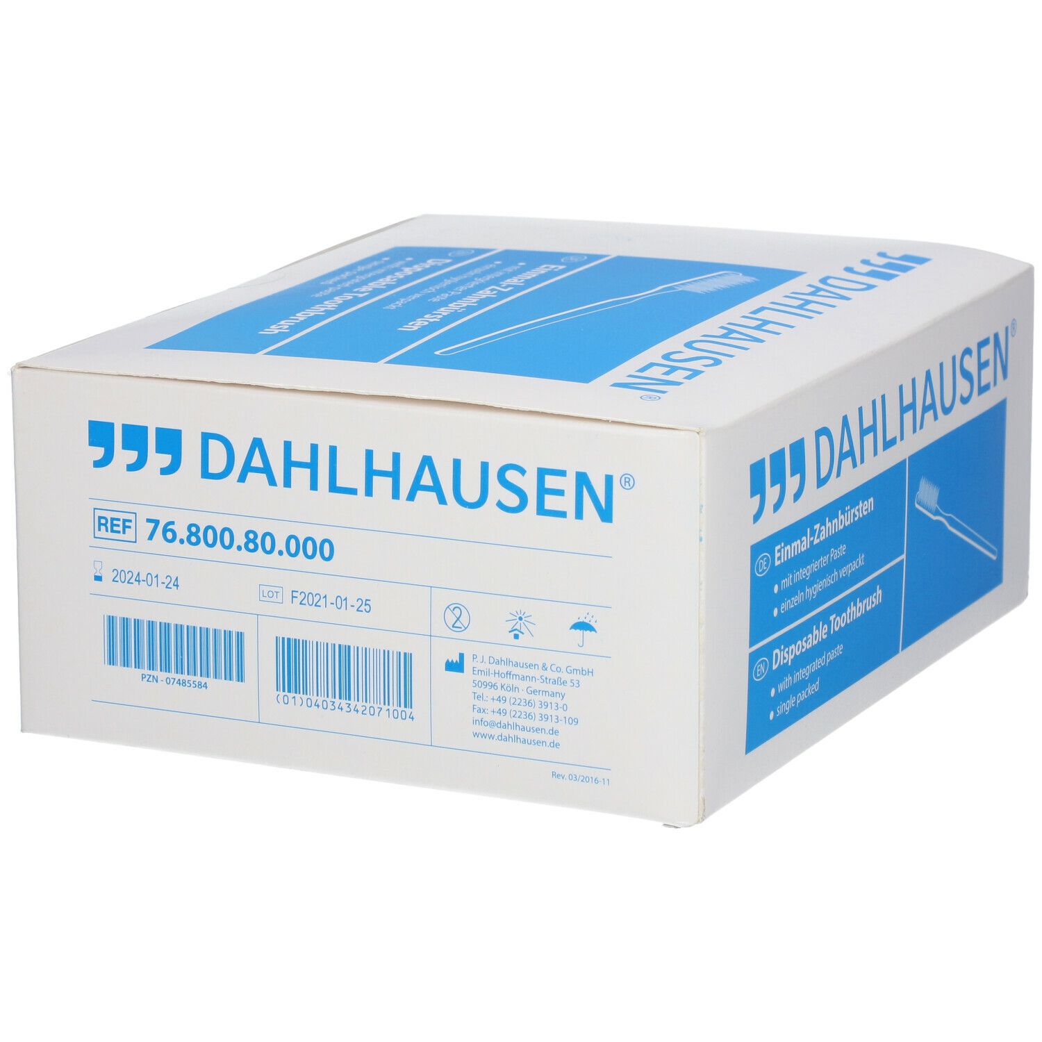 Einmalzahnbürste mit Paste