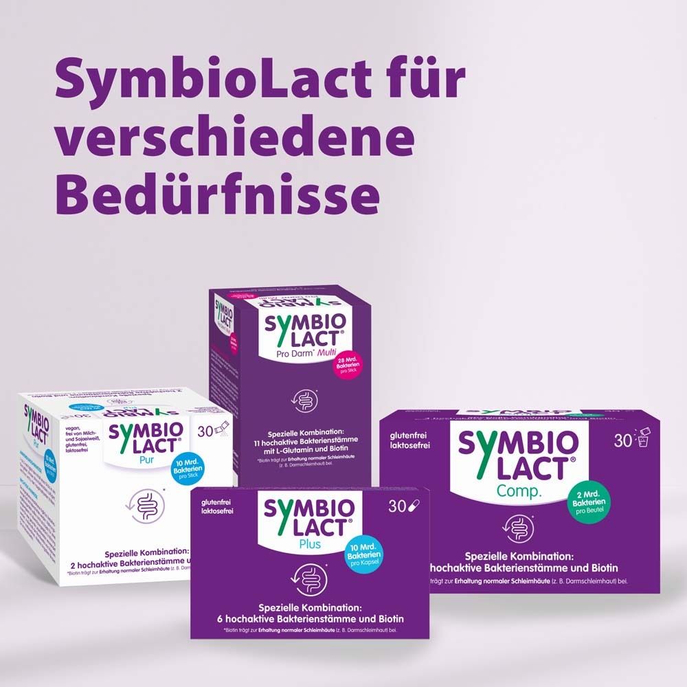 Verschiedene SymbioPharm Produkte. SymbioLact Comp, Plus, Pro, und andere. 30 Beutel Packungen.