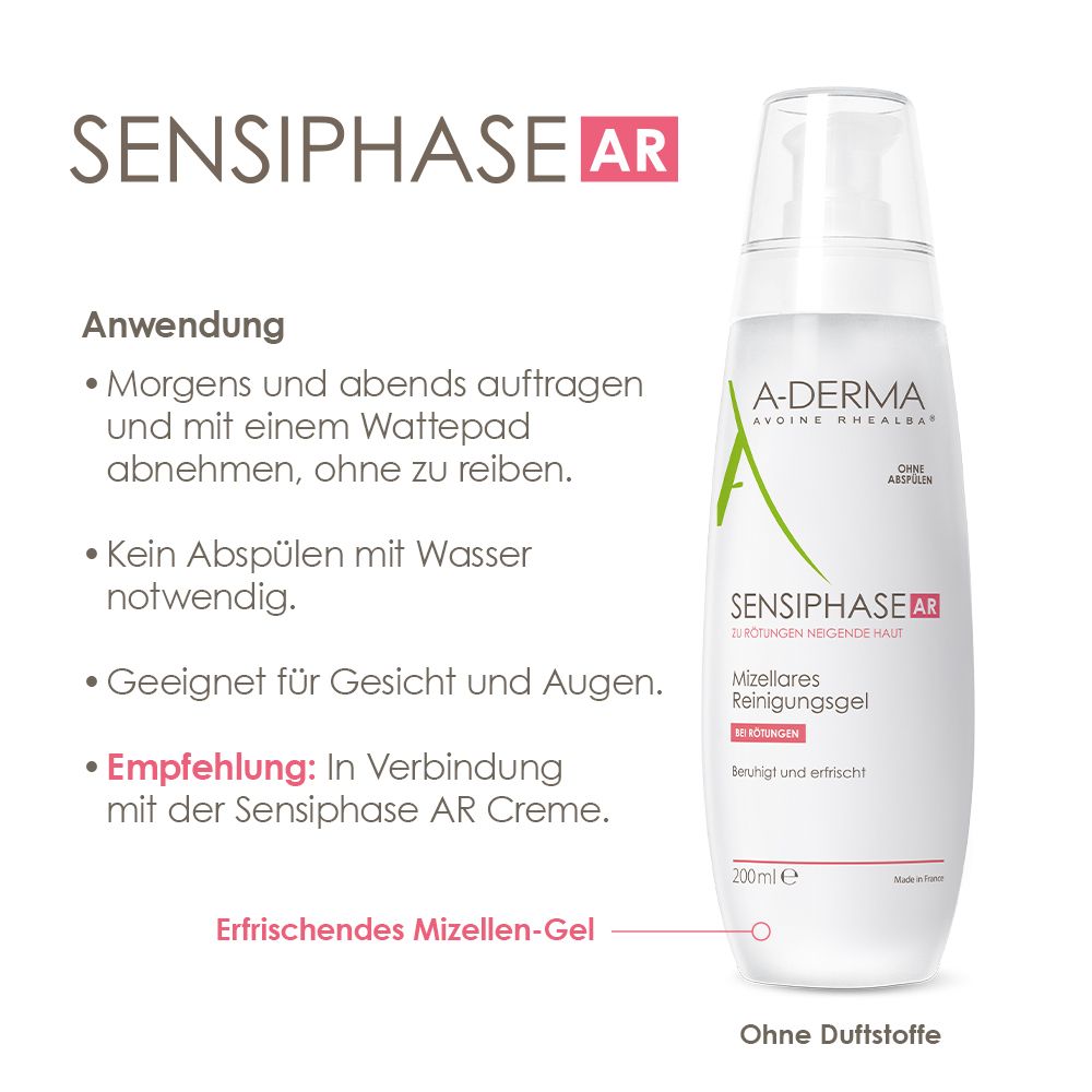 A-Derma SENSIPHASE A.R. Mizellares Reinigungsgel