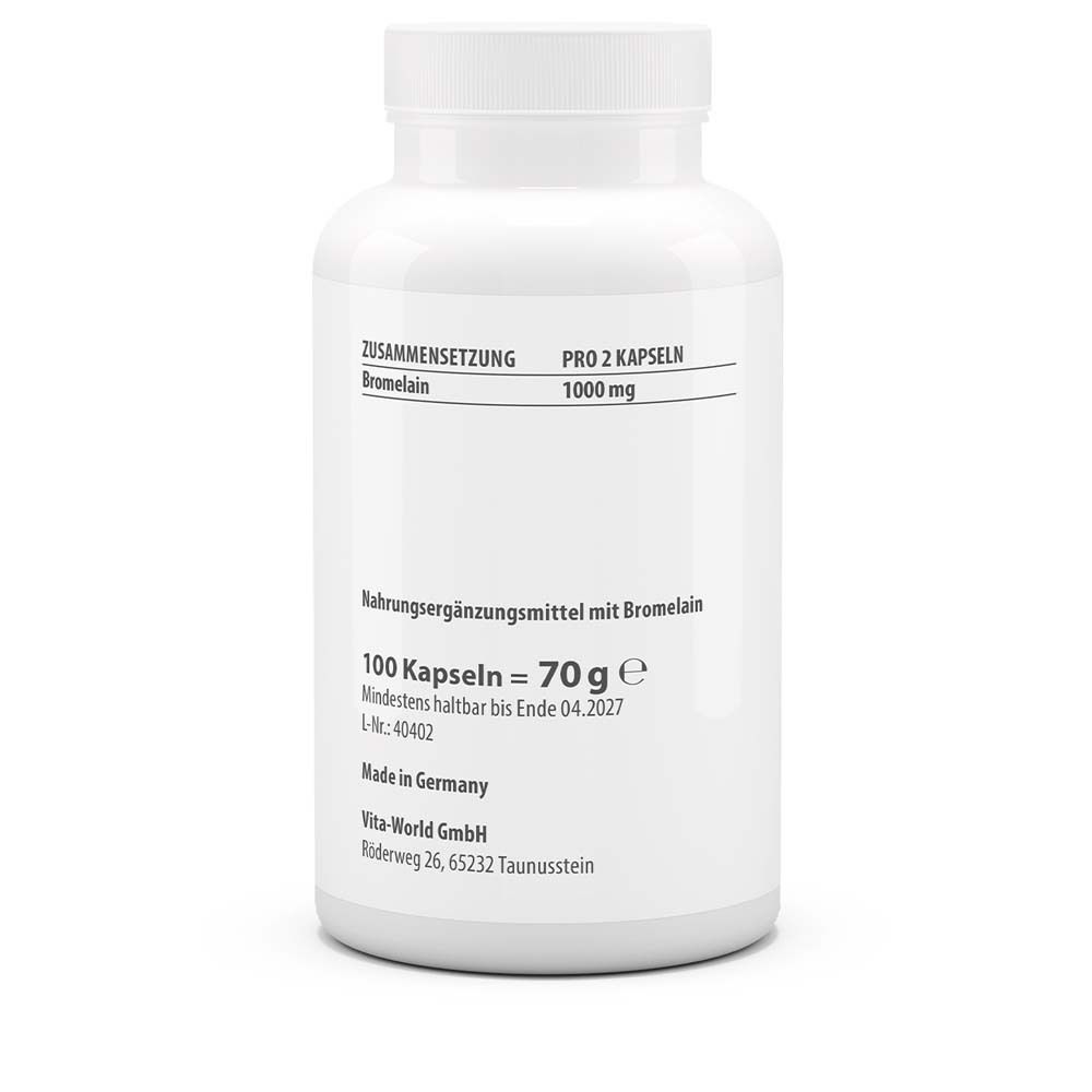 Rückseite der weißen Flasche. Enthält Informationen zu Inhaltsstoffen, Dosierung und Hersteller.