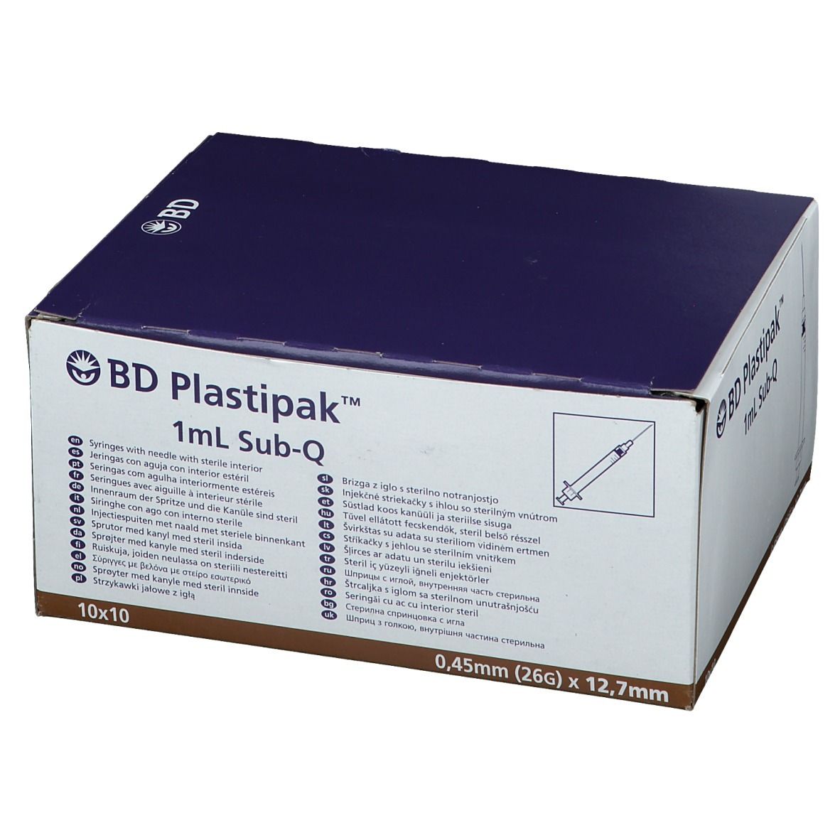 BD Plastipak™ Spezialspritze Sub-Q 26 G 1/2 mit eingeschweißter Kanüle