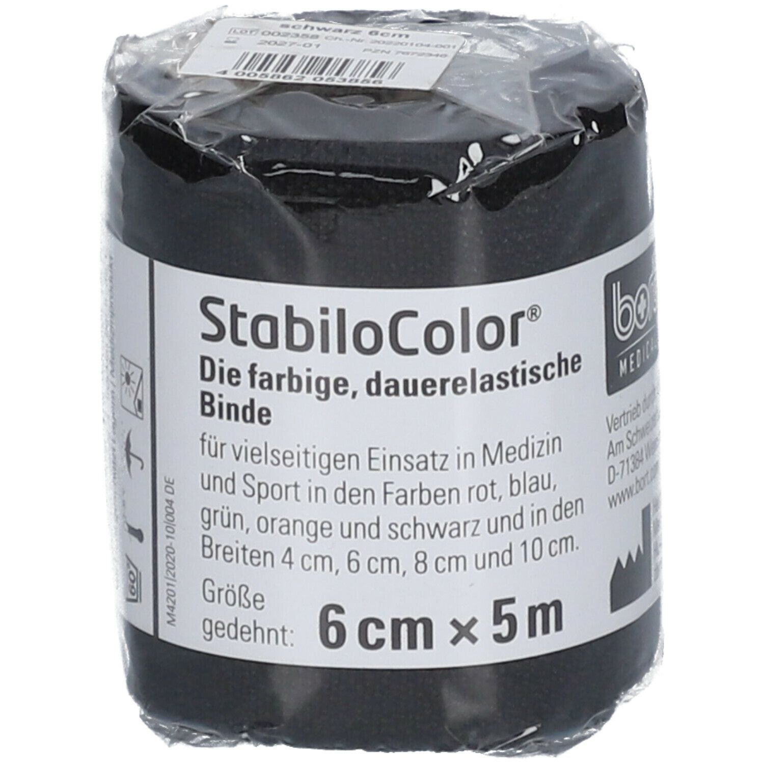 BORT StabiloColor® Binde 6 cm schwarz