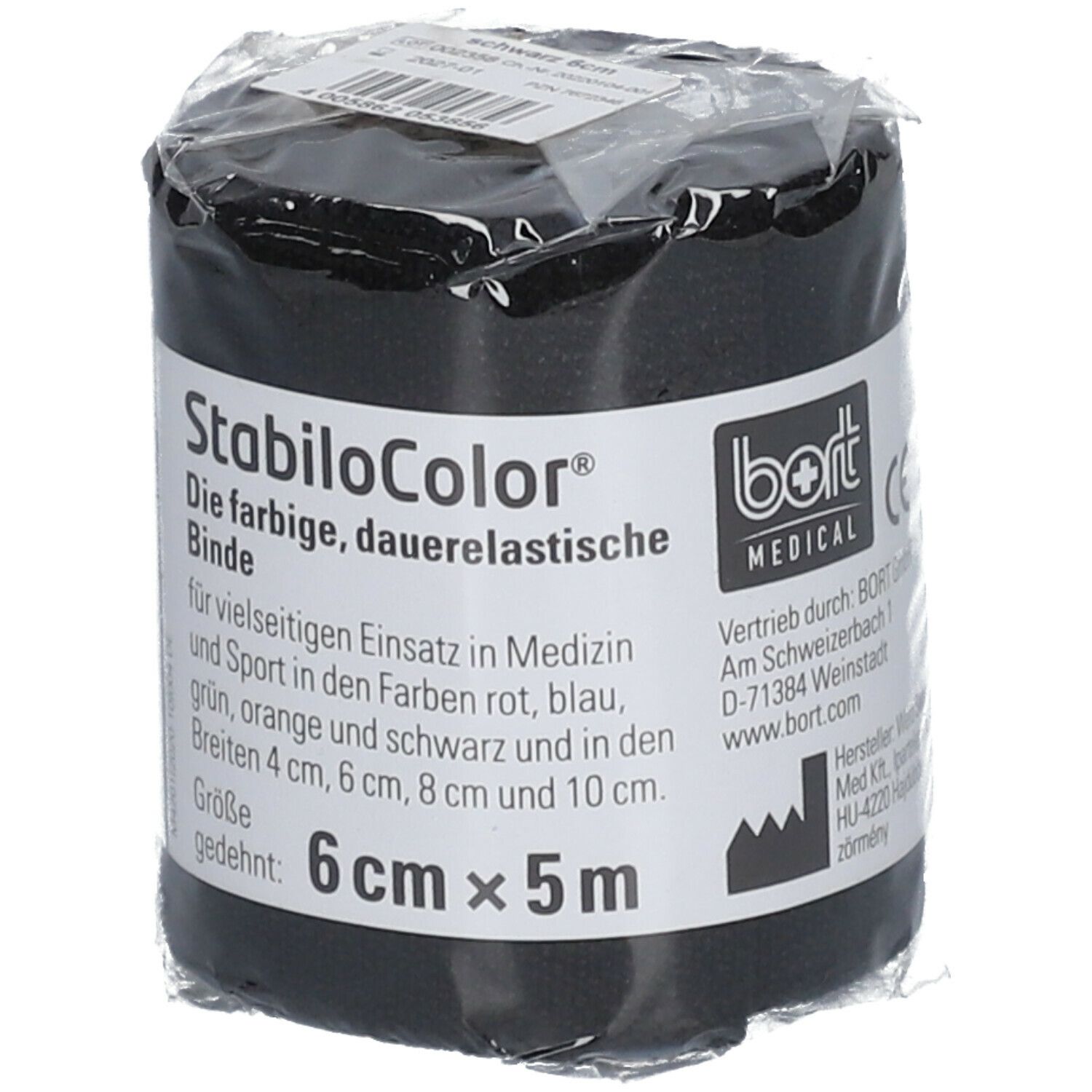 BORT StabiloColor® Binde 6 cm schwarz