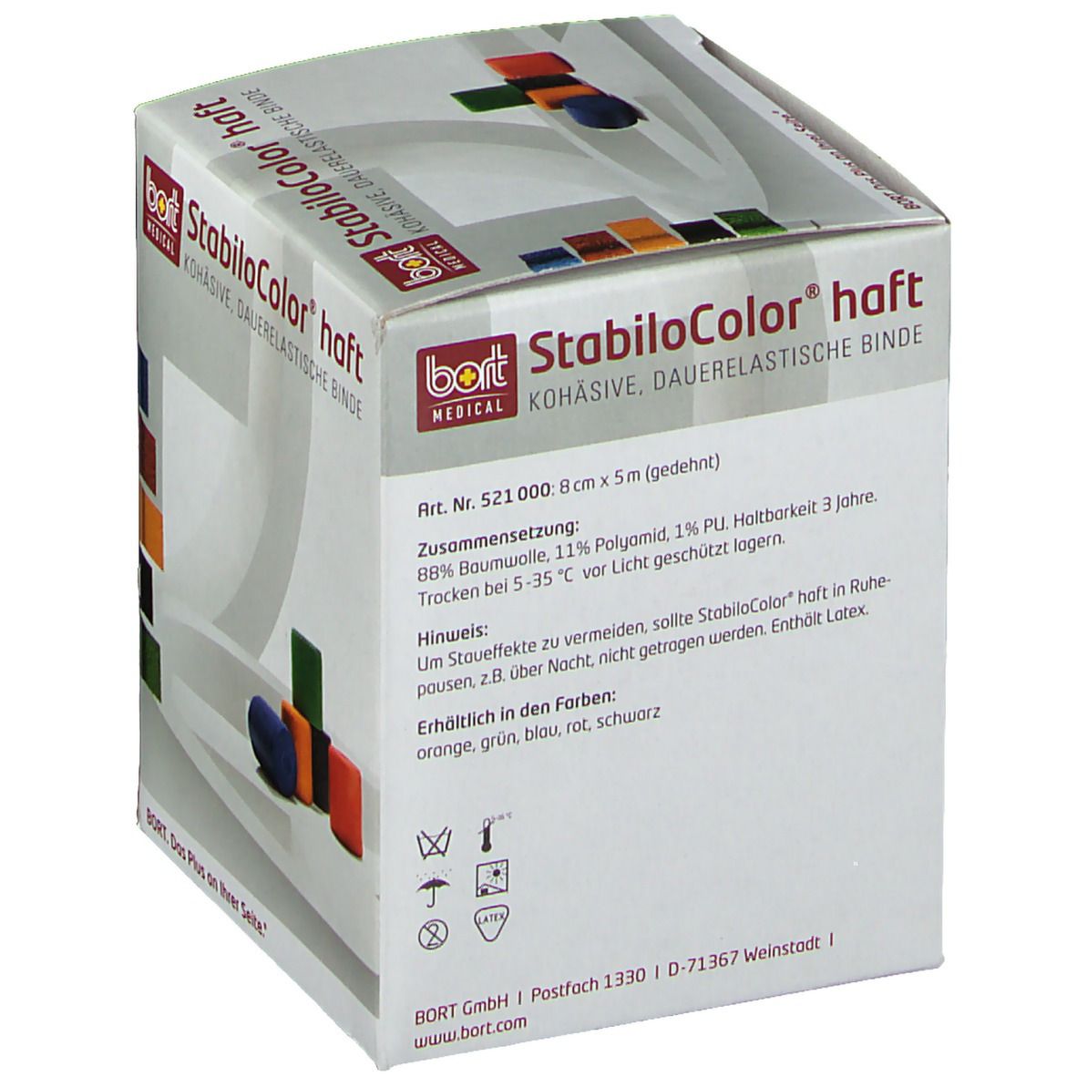 BORT StabiloColor® haft Binde 8 cm orange