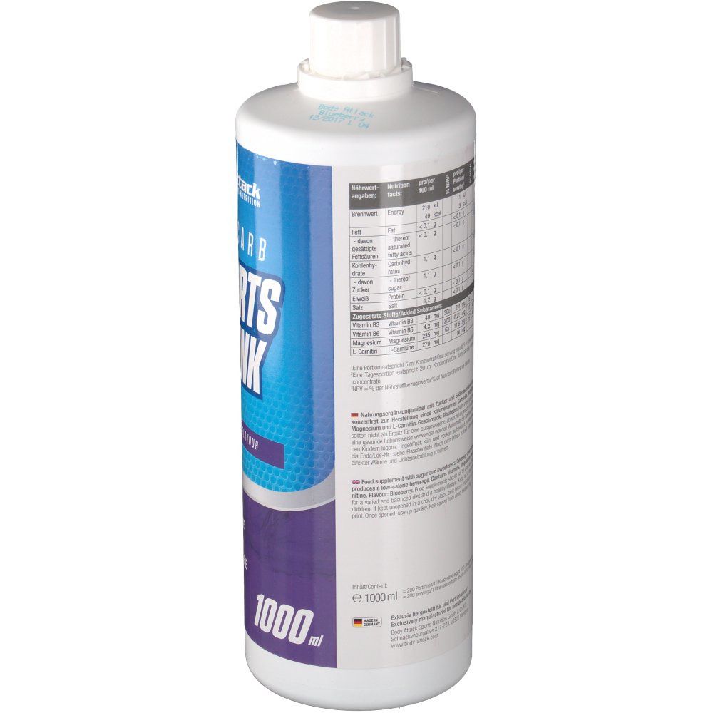 Body Attack Low Carb Sports Drink Blueberry