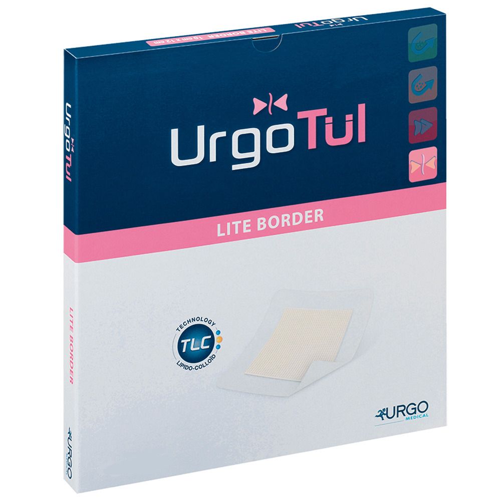 UrgoTül® Lite Border 8 x 8 cm mit Spender
