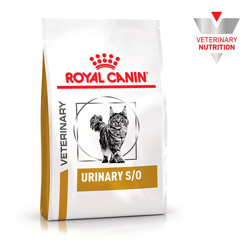 Royal Canin Veterinary Urinary S/O Katzennahrung, 1,5 kg Beutel, Vorderansicht.